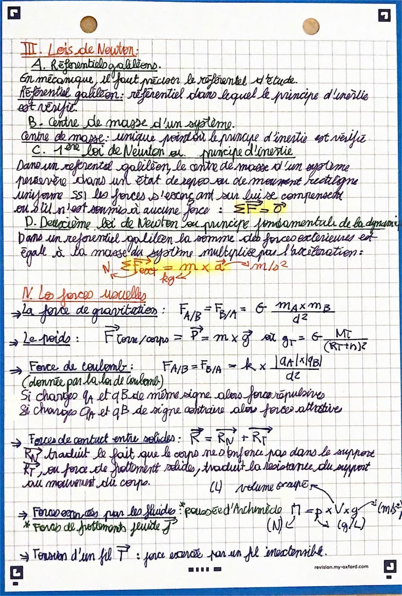 G
Mouvements et deuxième loi de Neurton
chapitre 4.
I. Les vecteurs position, vitesse et acceleration.
Pour étudier un mouvement, on choisit