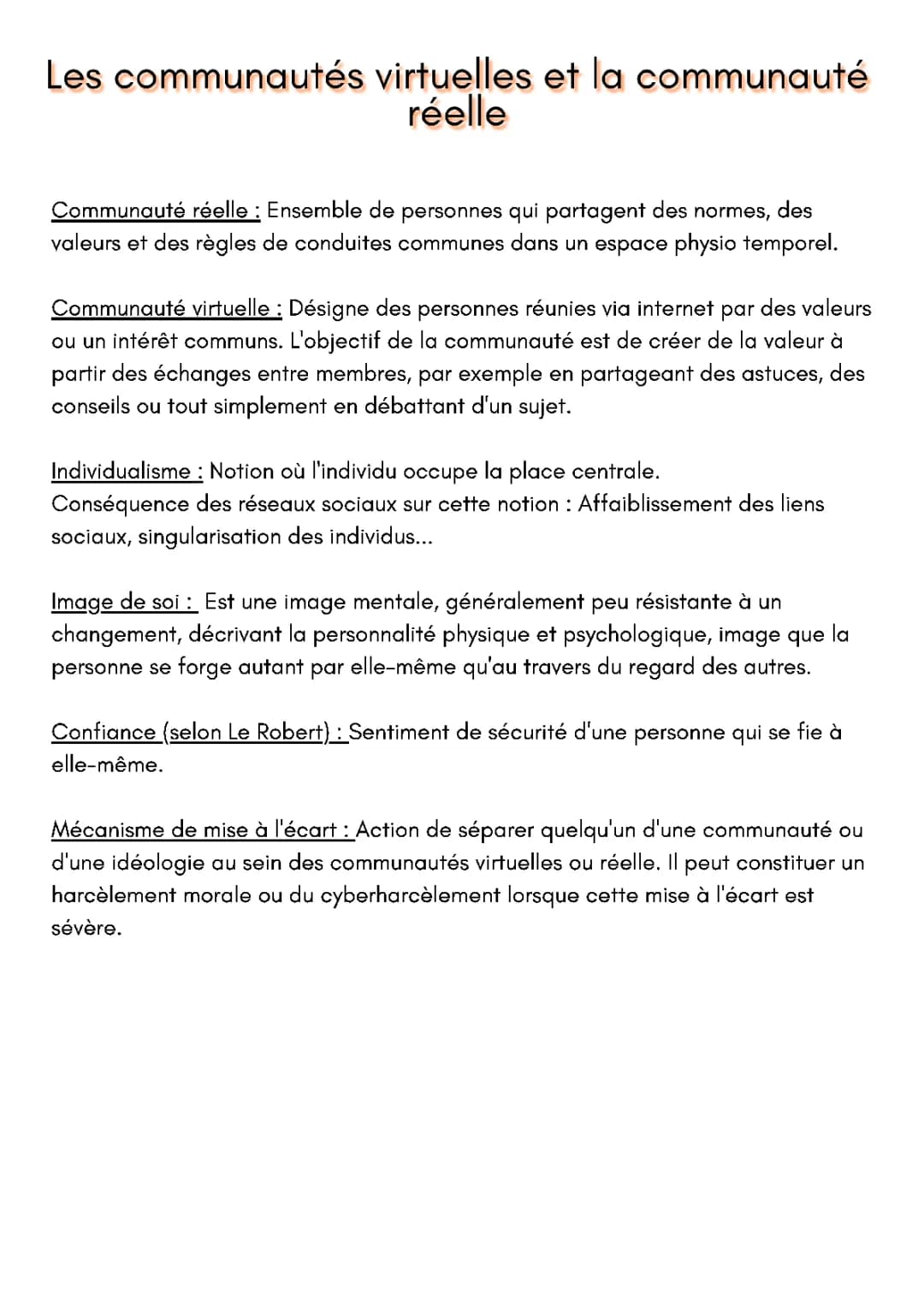 Les communautés virtuelles et leur impact sur les relations sociales - EMC