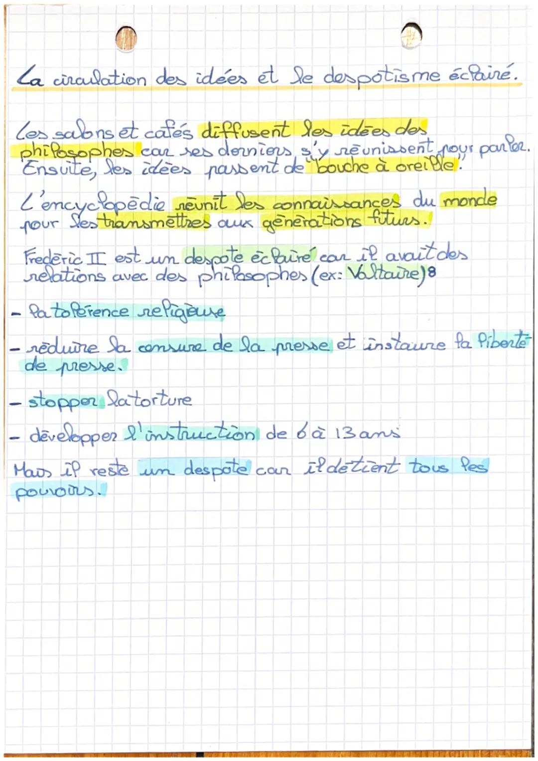 # HISTOIRE

Les philosophes des Lumières et la constatation
de l'absolutisme.

Monarchies absolues 8 France et Espagne -> règime politique
o
