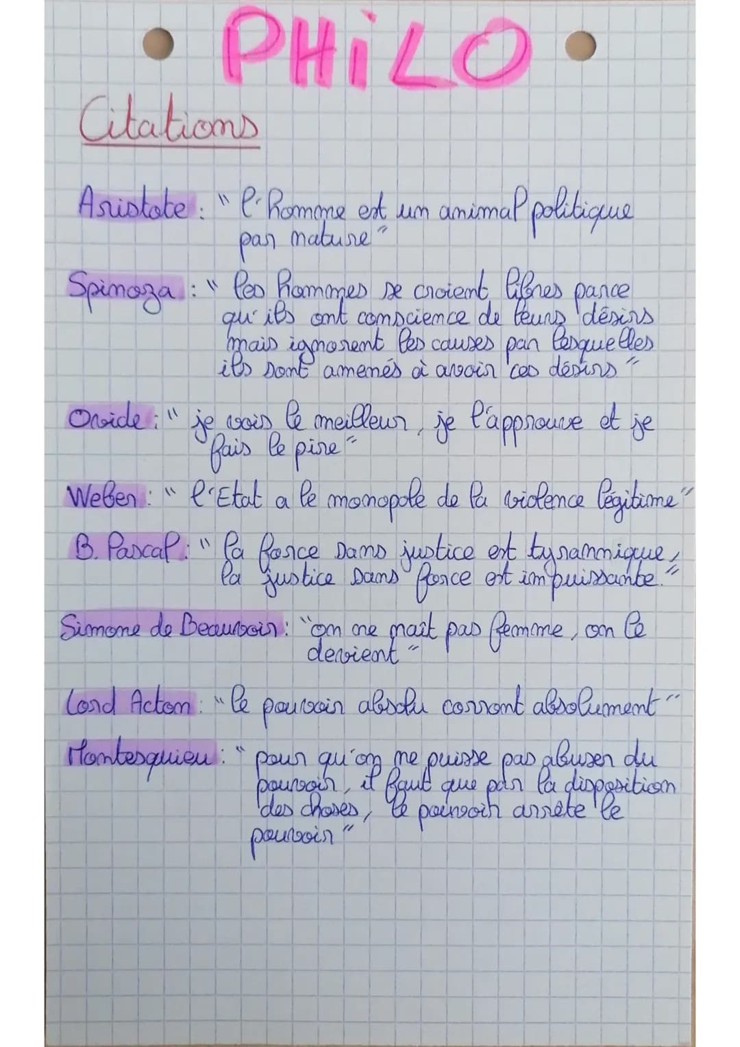 • PHILO•
Citations
Aristote: " l'homme et un
par mature
Spinoza:
animal politique
Ovide : "
" les hommes se croient, lifnes parce
qu'ils ont