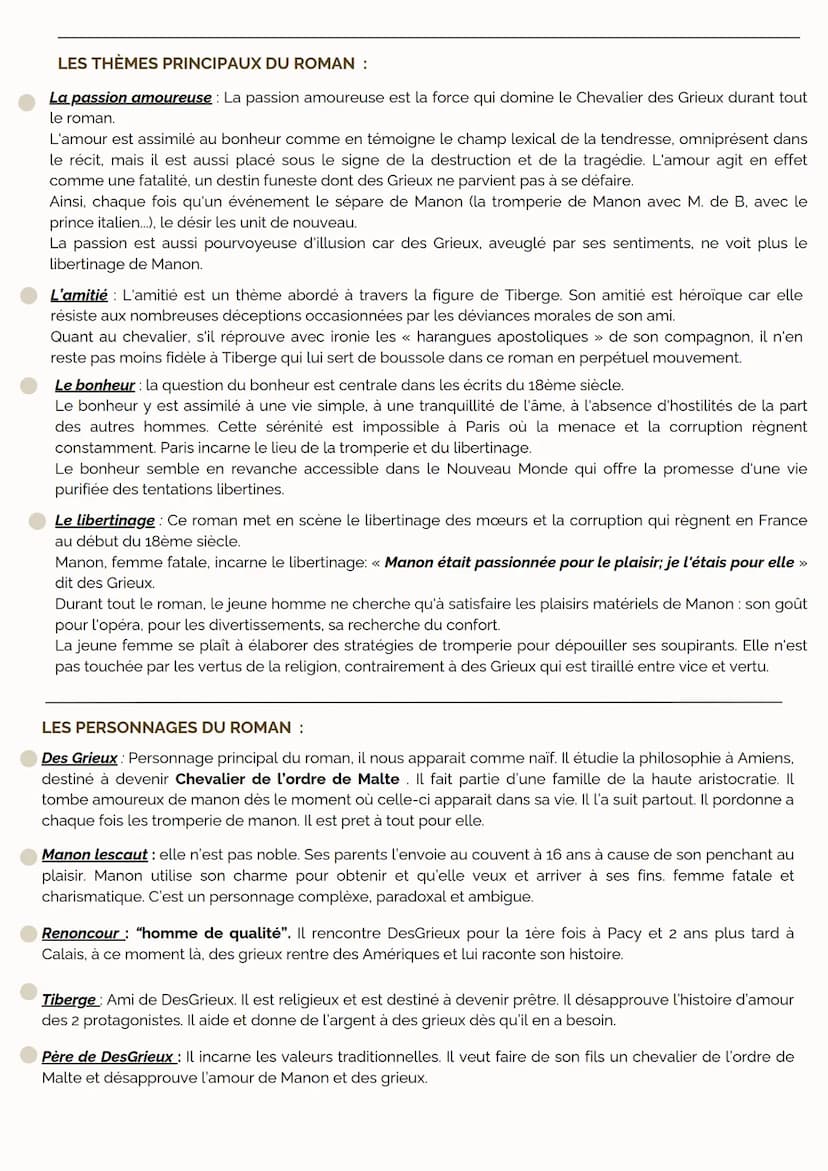 FICHE LECTURE
TITRE: MANON LESCAUT
Edition avec dossier
AUTEUR : ABBÉ PREVOT
GENRE: ROMAN D'AMOUR ET D'AVENTURE
RÉSUMÉ :
Résumé partie 1 :
D