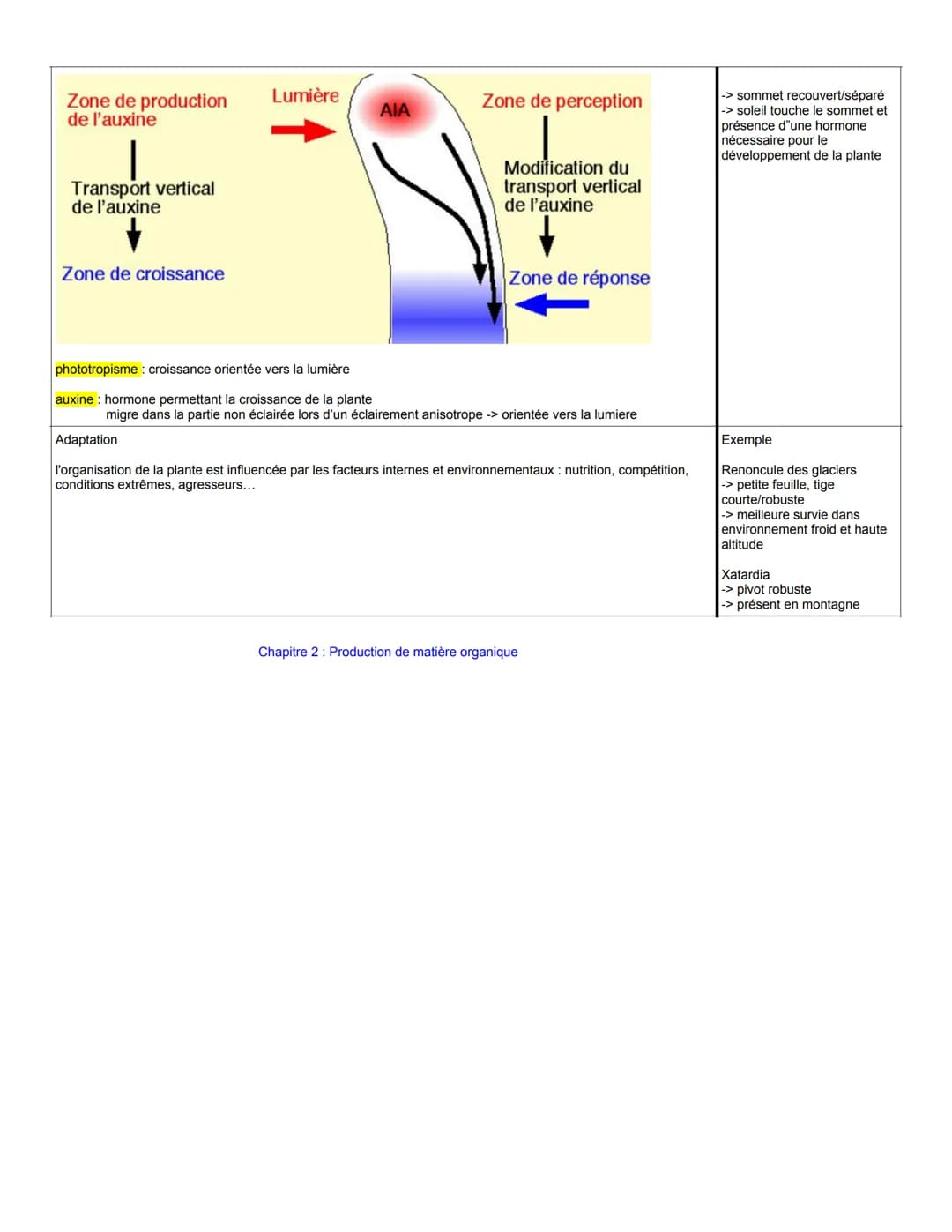 aérienne :
THÈME 1: La plante domestiquée
Chapitre 1: Organisation fonctionnelle des plantes à fleurs
à gauche connaissances, schémas...
à d