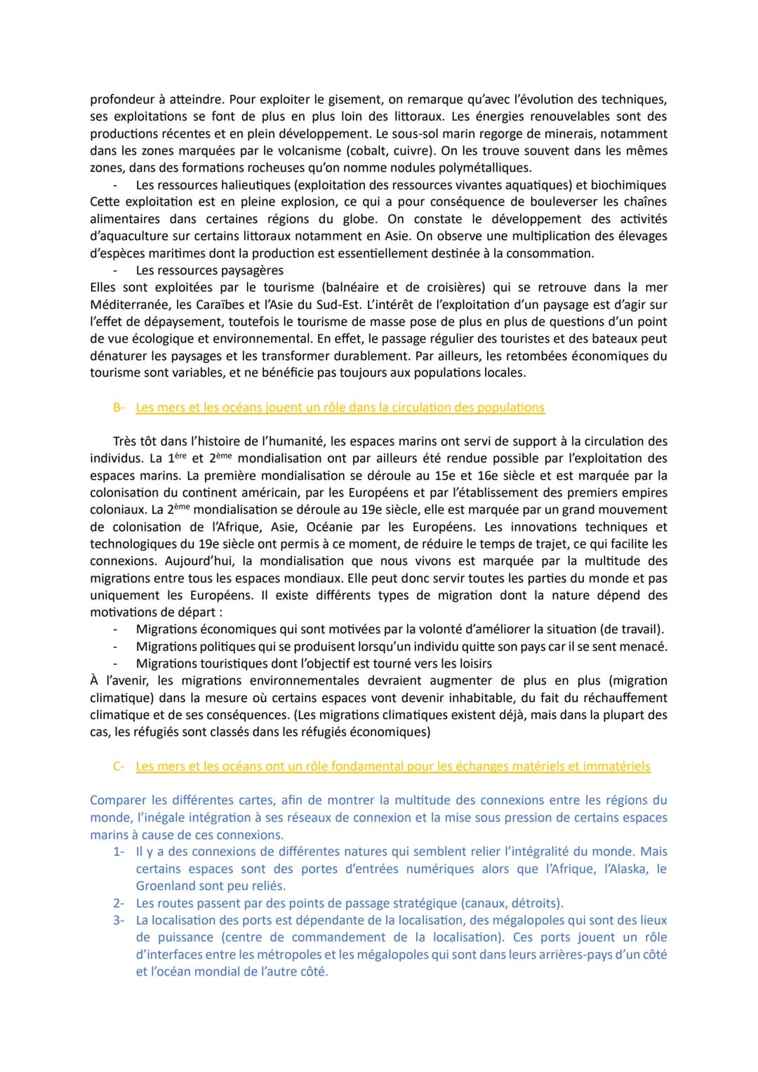 Thème 2 : Mers et océans au cœur de la mondialisation
Chapitre 1 : Mers et océans, des vecteurs essentiels de la mondialisation
L'océan mond