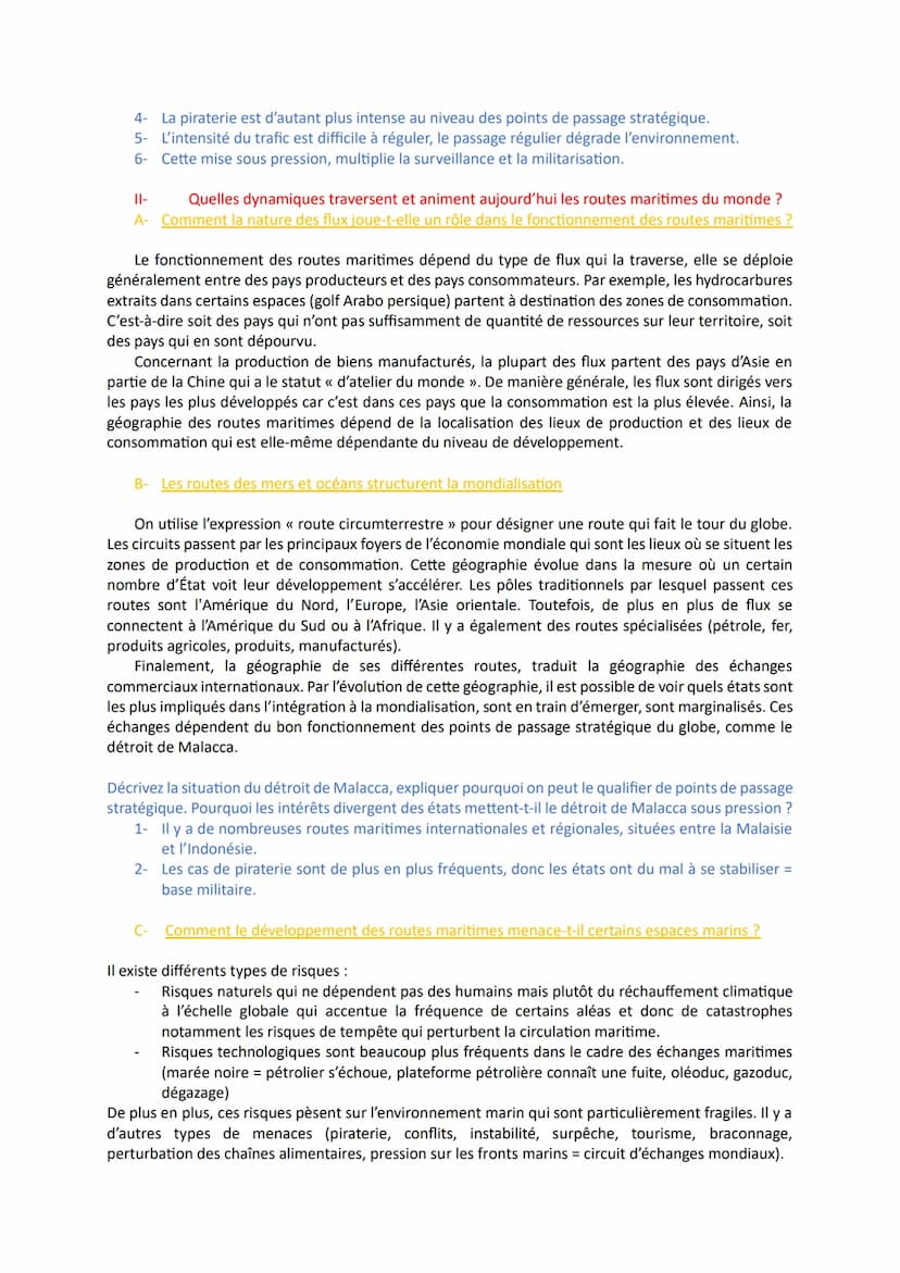 Thème 2 : Mers et océans au cœur de la mondialisation
Chapitre 1 : Mers et océans, des vecteurs essentiels de la mondialisation
L'océan mond
