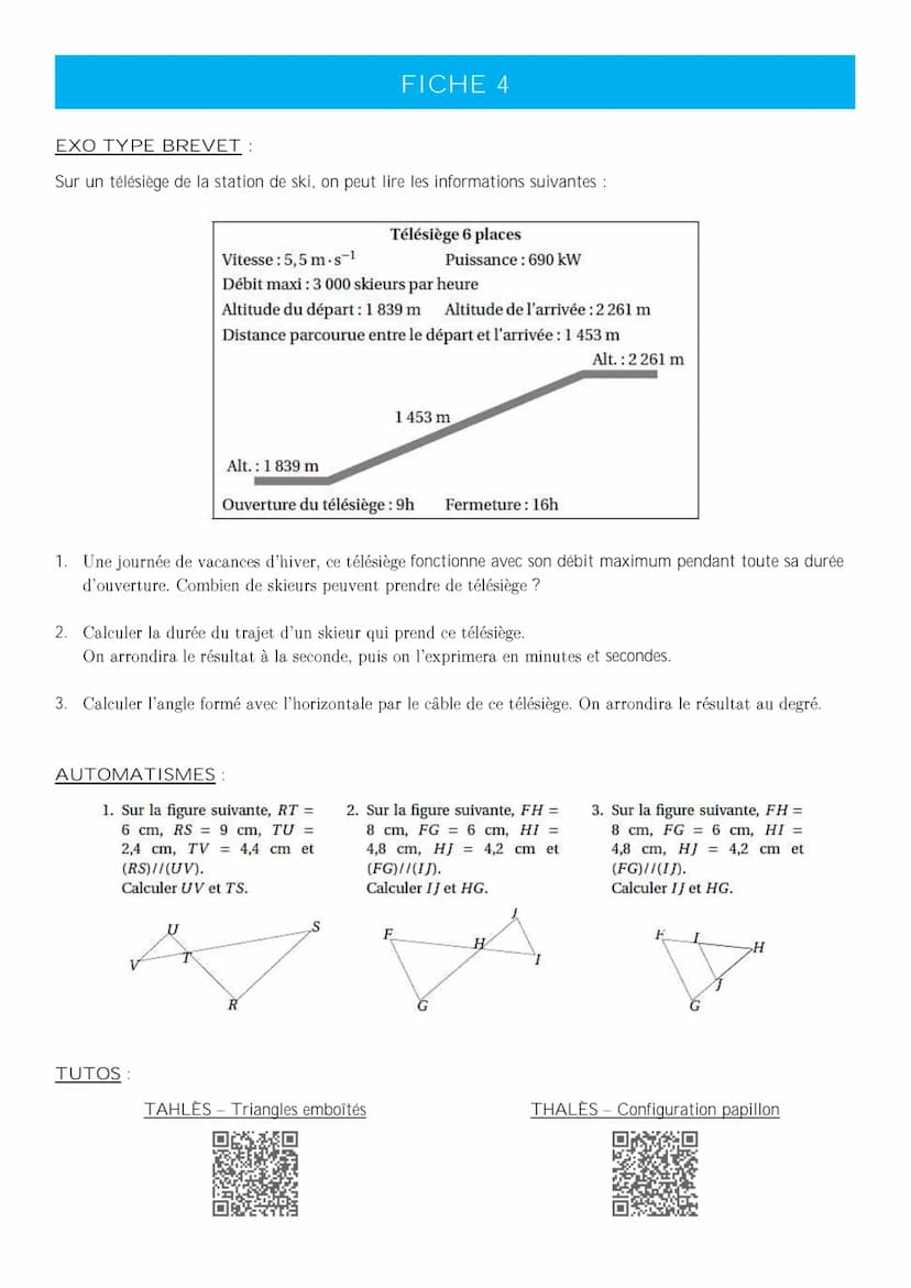 MATHÉMATIQUES – PRÉPARATION DU DNB
LIVRET DE RÉVISION FICHE 1
EXO TYPE BREVET:
L'unité de longueur est le centimètre.
On donne :
Les points 