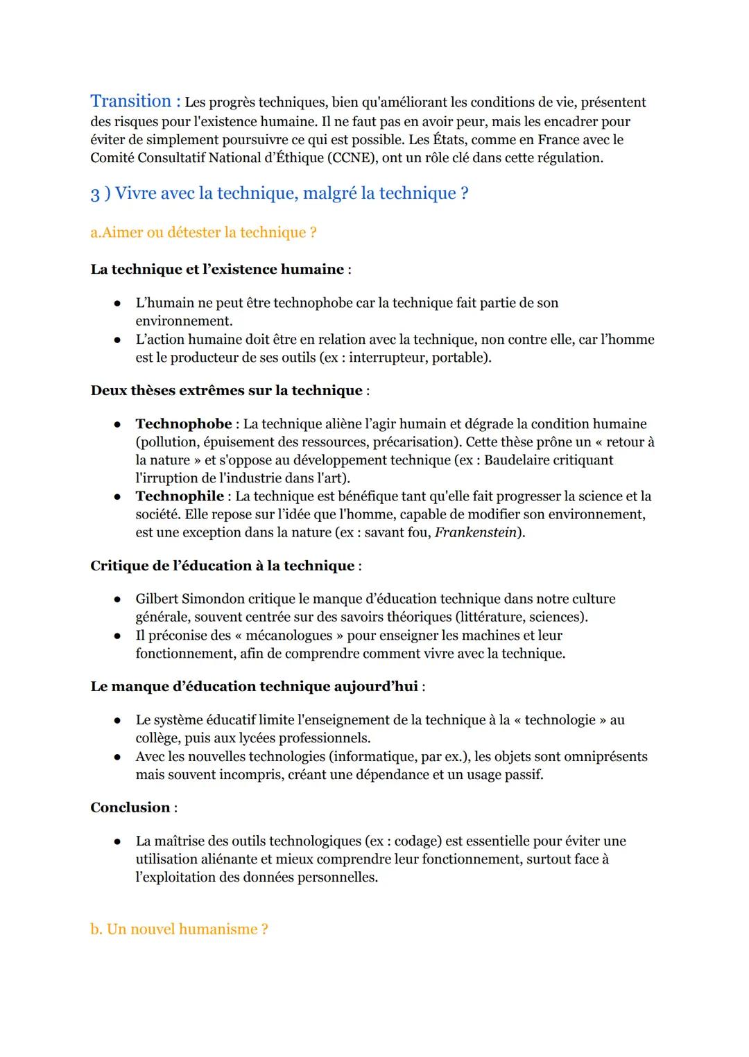 (6/17)
La technique :
(Séquence 2, partie 3)
Introduction:
Étymologie de "technique": Le terme vient du grec teknè, désignant un mode de
pro