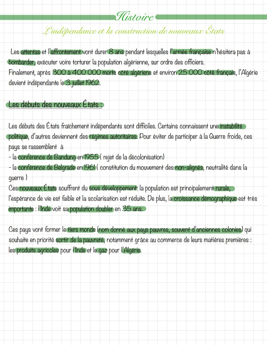 Histoire
Lindépendance et la construction de nouveaux États
La création et le rôle de l'ONU :
Après l'échec de la Société des Nations ( orga