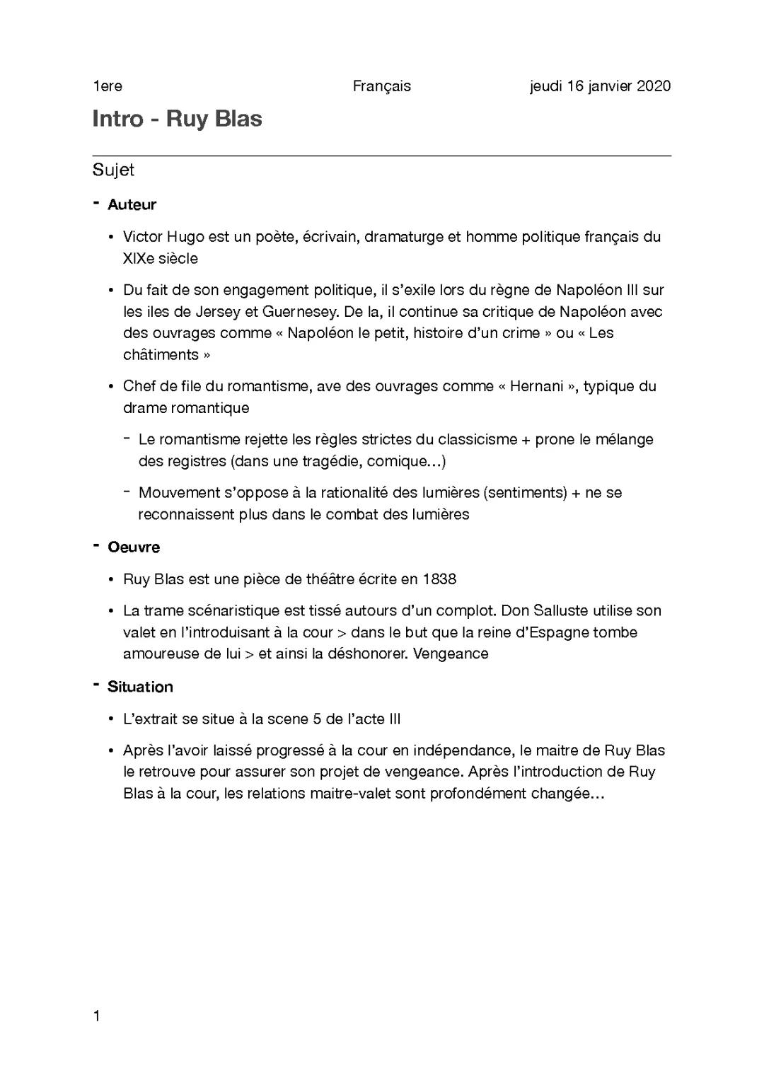 Ruy Blas : Résumé, Analyse et Personnages pour Enfants