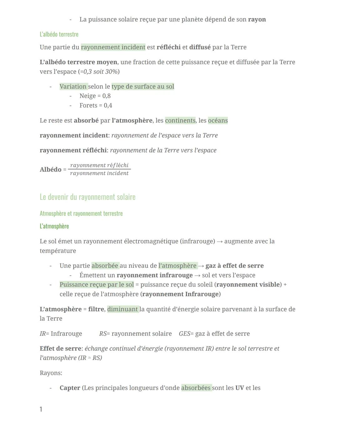 Le soleil, notre source
d'énergie
Chap 4: le bilan radiatif terrestre
Bilan radiatif terrestre: détermination de l'ensemble des composantes 