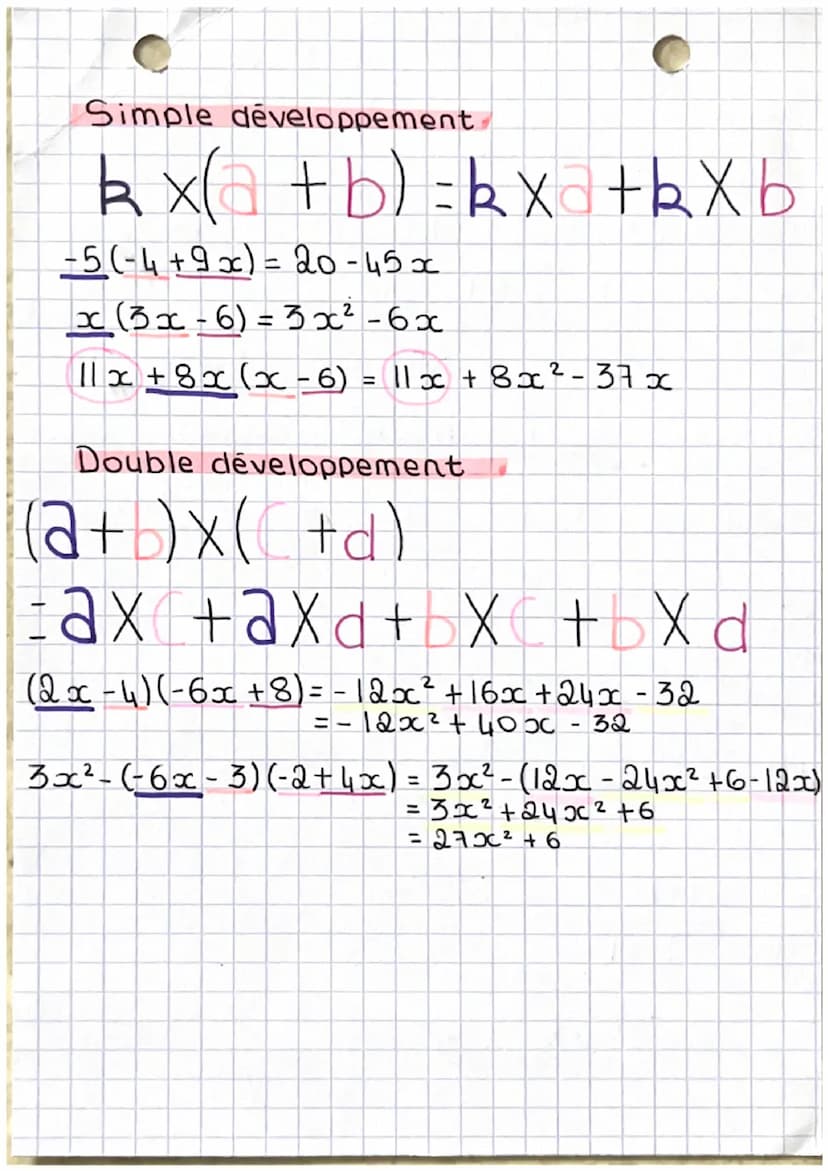 CALCUL LITTERAL
Suppression des parenthèses précédées d'un signe
+
- 4x + (-3+5x) + (7x²-6)
= - 4x = 3 + 5x + 7x²-6
= 7x²+x-9
Suppression de