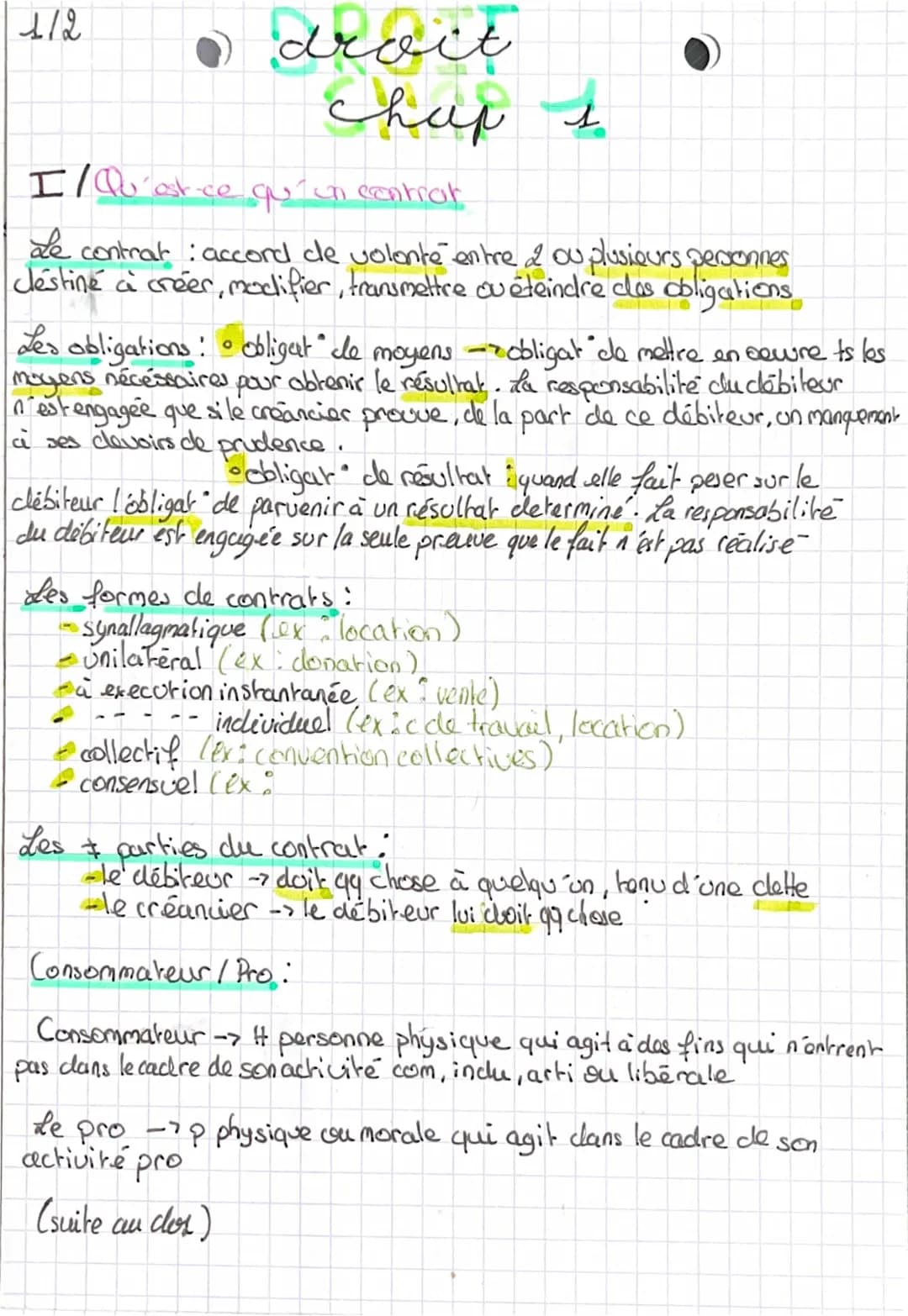 Droit des contrats L2 : Les effets du contrat et conditions de validité