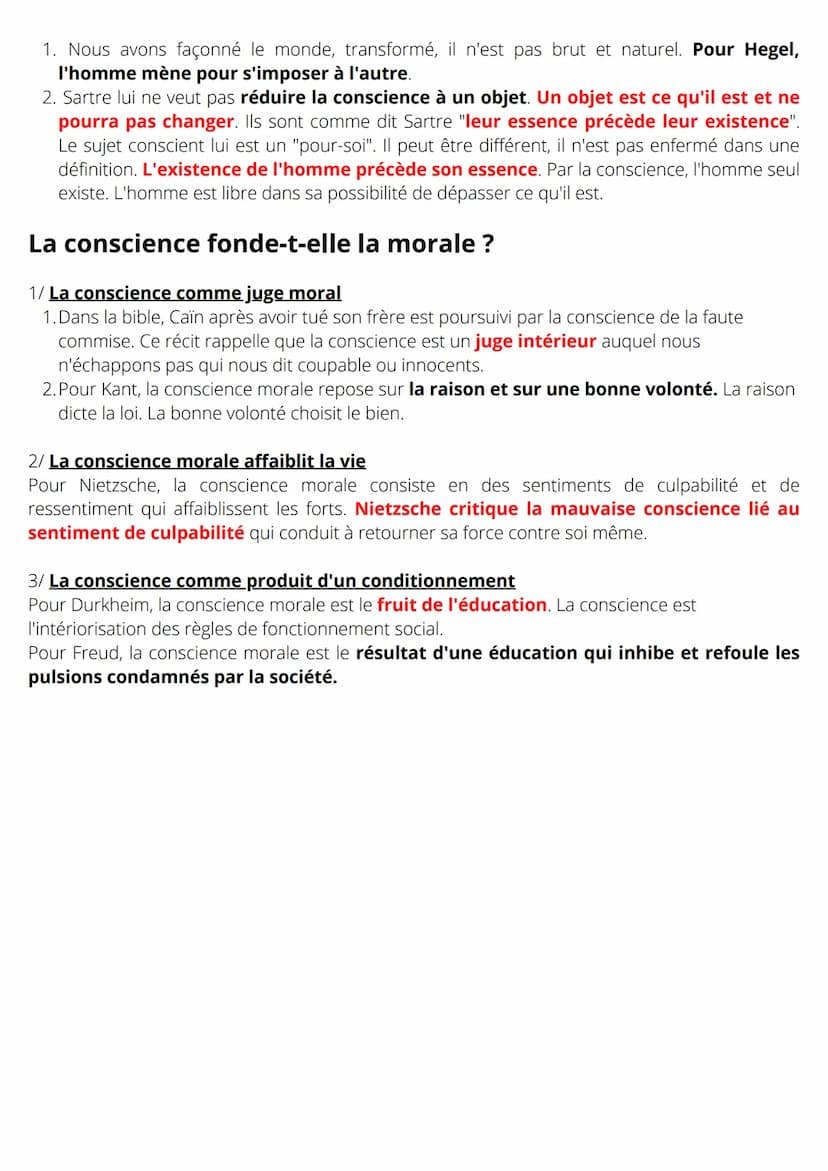 LA
CONSCIENCE
Qu'est ce que la conscience ?
1/ L'avènement du sujet: le cogito
1. La conscience est permanente: on ne cesse d'être conscient