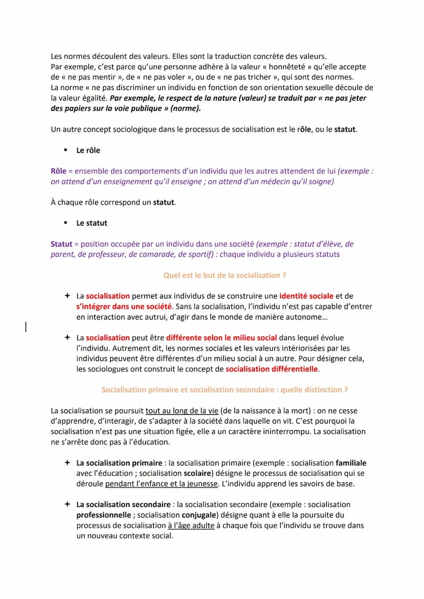 O
O
CHAPITRE 5 - LA SOCIALISATION
Comment la socialisation contribue-t-elle à expliquer les différences de
comportement des individus ?
QUES