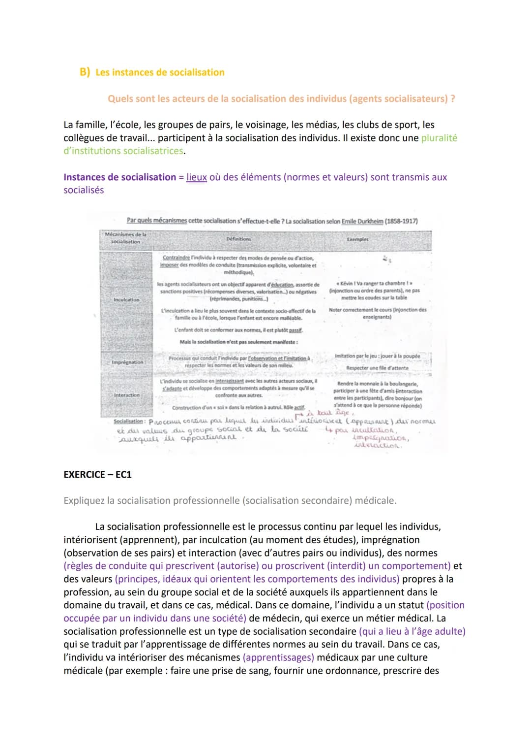 O
O
CHAPITRE 5 - LA SOCIALISATION
Comment la socialisation contribue-t-elle à expliquer les différences de
comportement des individus ?
QUES