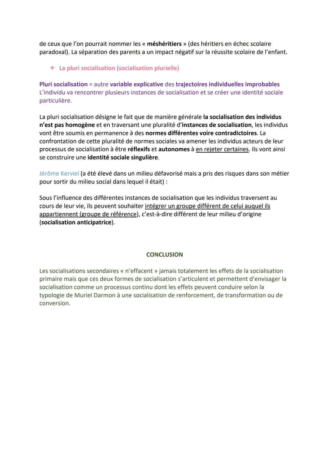 O
O
CHAPITRE 5 - LA SOCIALISATION
Comment la socialisation contribue-t-elle à expliquer les différences de
comportement des individus ?
QUES