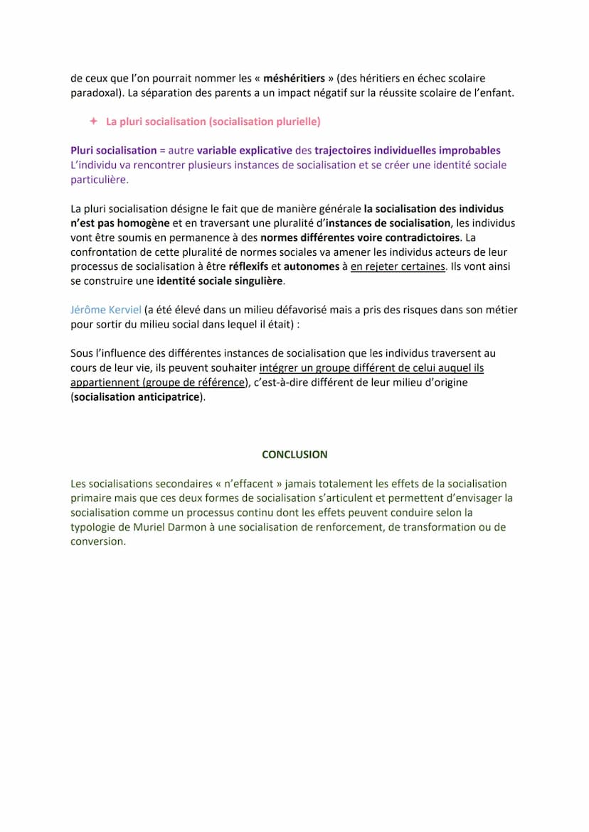 O
O
CHAPITRE 5 - LA SOCIALISATION
Comment la socialisation contribue-t-elle à expliquer les différences de
comportement des individus ?
QUES