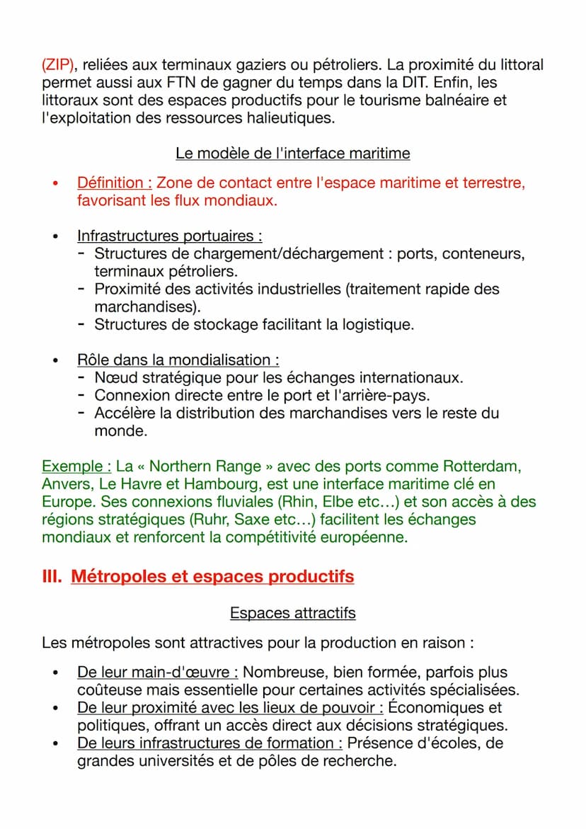 --- OCR Start ---
Chapitre 2: Métropolisation, littoralisation des
espaces productifs et accroissement des flux
La mondialisation a accéléré