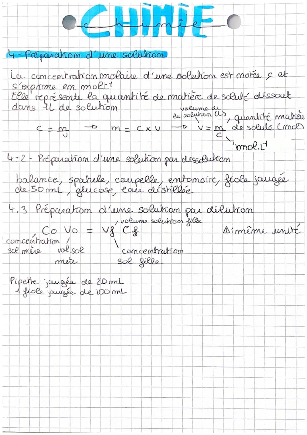 •CHIMIE
C4- Quantité de matière
1- La mole
La mole de symbole moß est l'unité de quantité de
maticie
le nombre d'entités par mole est appelé