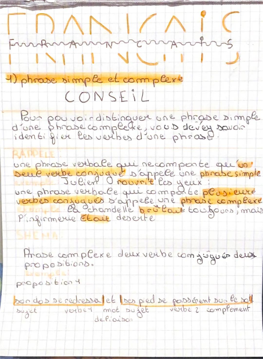 EDANICAIC
IL NU
4) phrase simple et complexe
CONSEIL
Frink
Pour pouvoir distinguer une phrose simple
d'une phrase complece, vous devey savoi