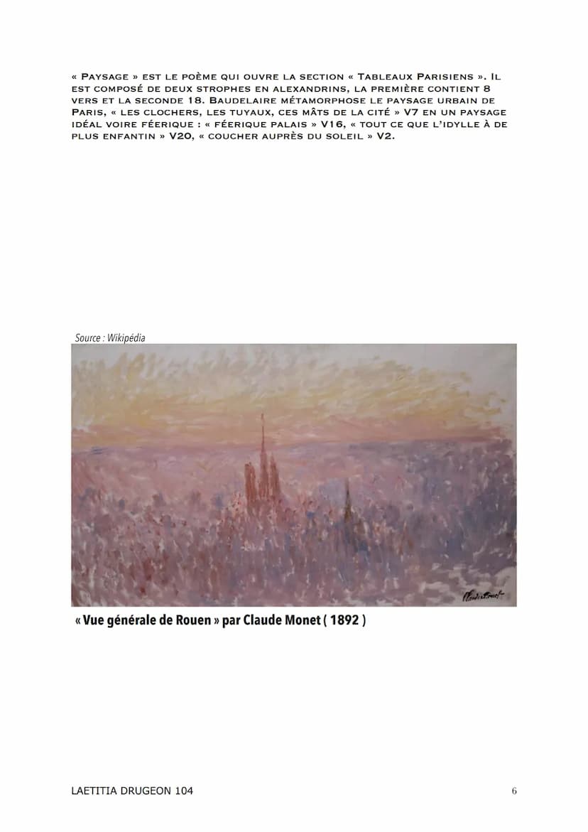 ANTHOLOGIE
<<< Les Fleurs Du Mal >>
Charles Baudelaire
LAETITIA DRUGEON 104 Introduction :
<< Les Fleurs du mal » est un recueil écrit par C