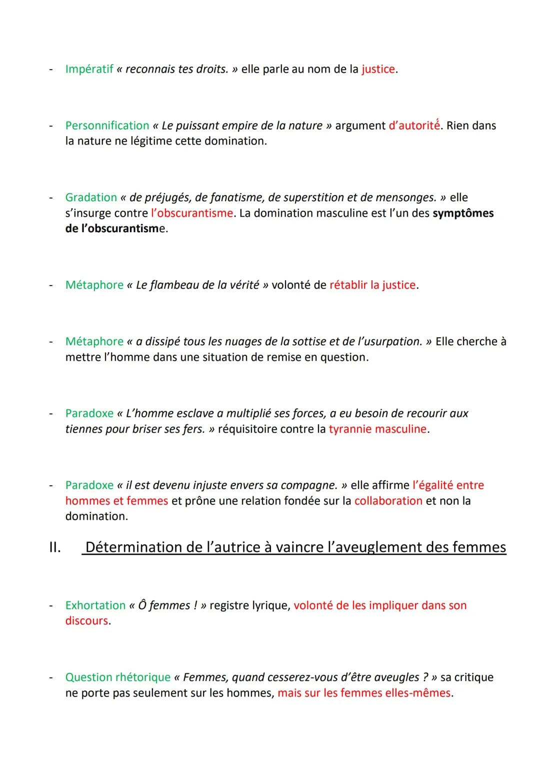 ORAL-TEXTE 2 - DDFC - ARGUMENTATION :
Postambule
o Introduction :
1. PRÉSENTATION : La Déclaration des Droits de la femme et de la citoyenne