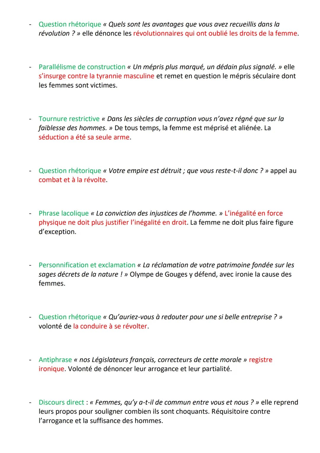 ORAL-TEXTE 2 - DDFC - ARGUMENTATION :
Postambule
o Introduction :
1. PRÉSENTATION : La Déclaration des Droits de la femme et de la citoyenne