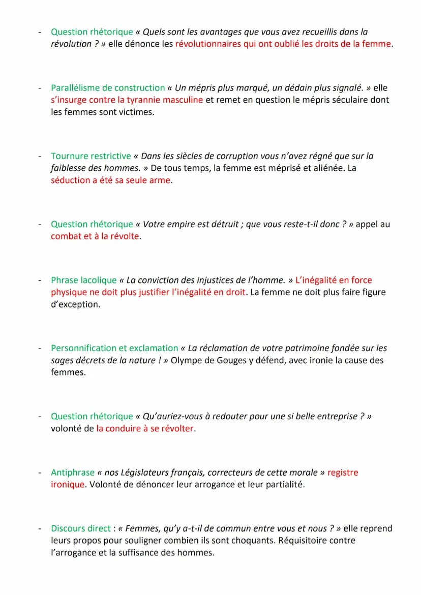 ORAL-TEXTE 2 - DDFC - ARGUMENTATION :
Postambule
o Introduction :
1. PRÉSENTATION : La Déclaration des Droits de la femme et de la citoyenne