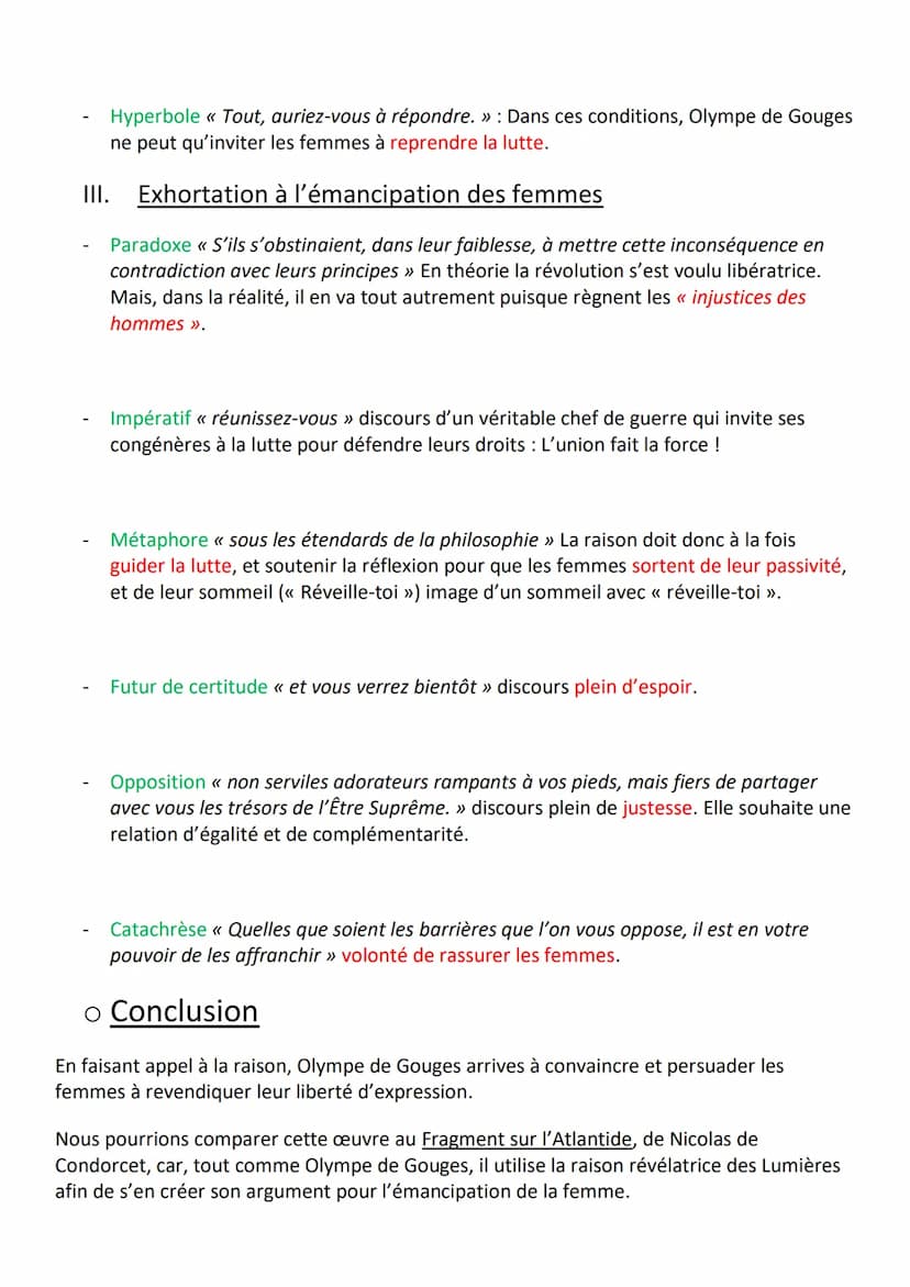 ORAL-TEXTE 2 - DDFC - ARGUMENTATION :
Postambule
o Introduction :
1. PRÉSENTATION : La Déclaration des Droits de la femme et de la citoyenne