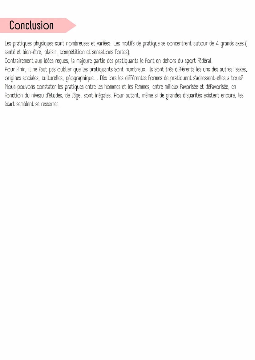Les différentes formes de pratique physique
Introduction
Définition Activité Physique
L'activité physique n'est pas seulement la pratique sp