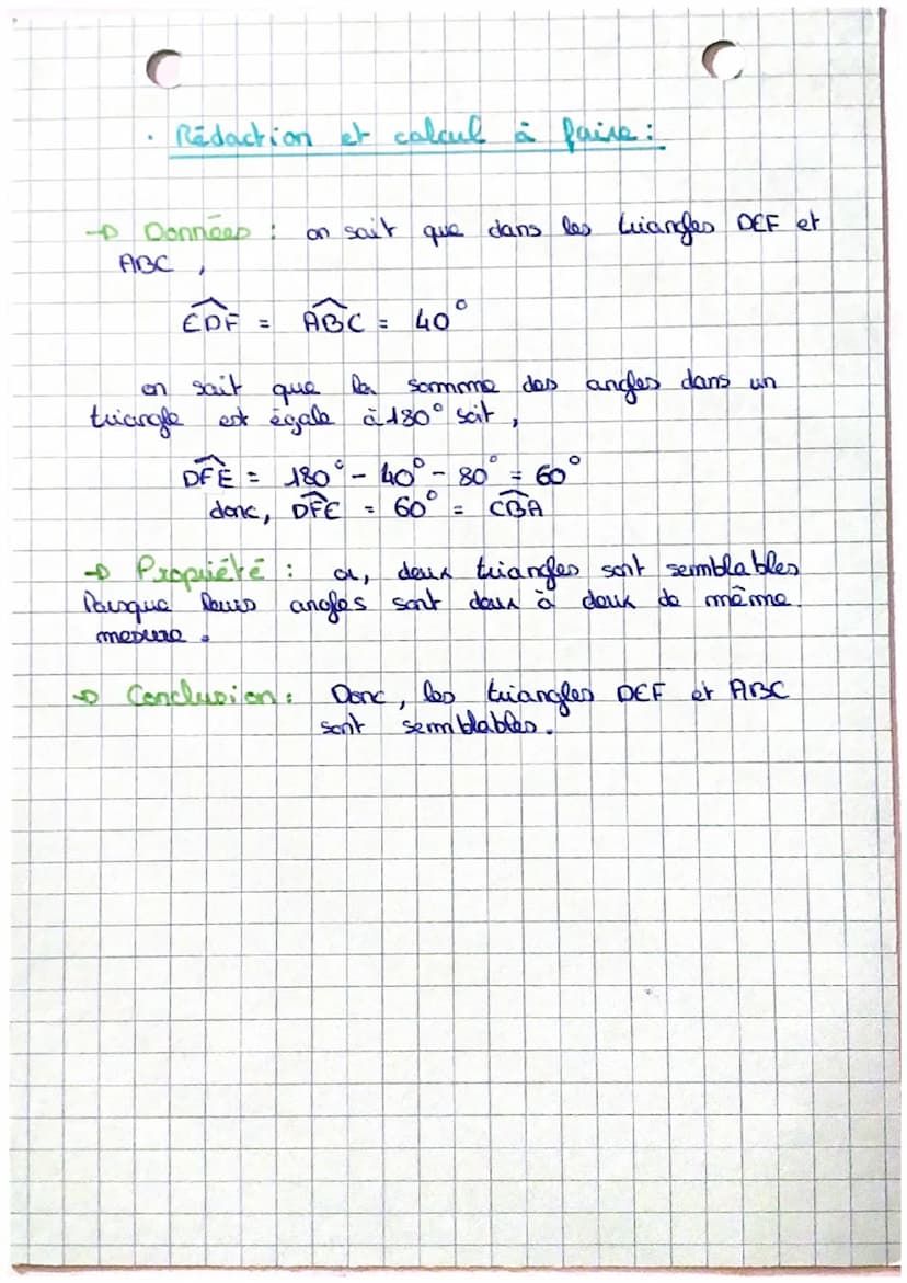 44
44
Maths:
Triangle semblables: angles.
• Propriétés:
Triangle
sem blables
angles
Si deux triangles ont
mexie aloup
leurs angles deux à de