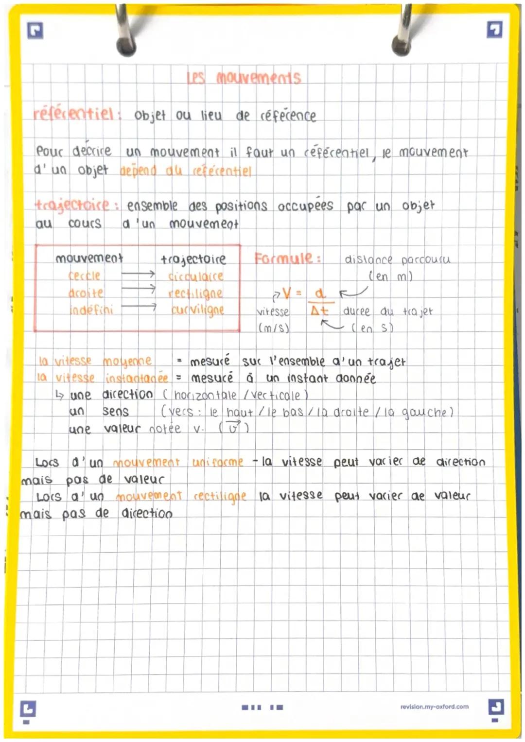 ว
Les mouvements
référentiel objet ou lieu de référence
Pour decrire un mouvement il faut un référentiel, le mouvement
d'un objet depend du 