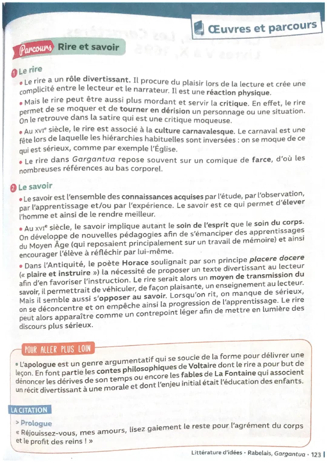 CEUVRE 4 Rabelais, Gargantua, 1534
120
Résumé de l'œuvre
PROLOGUE
LA NAISSANCE
DE GARGANTUA
Chapitres 1 à 7
L'ENFANCE DE
GARGANTUA
Chapitres