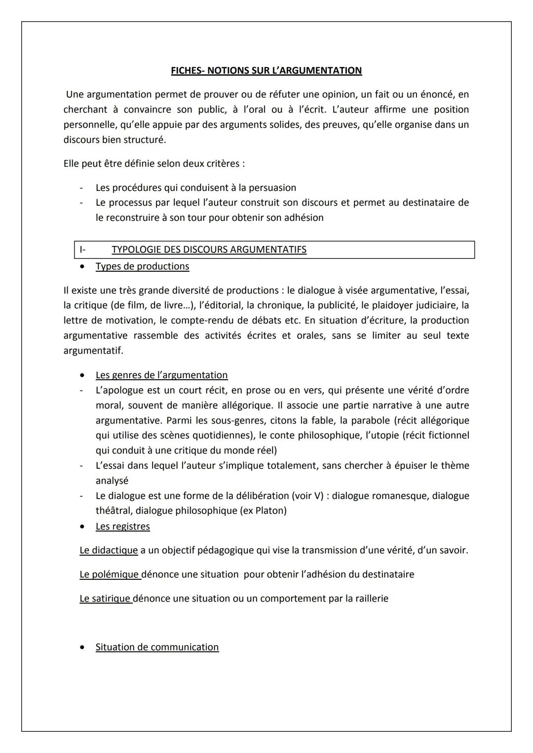 L'argumentation 