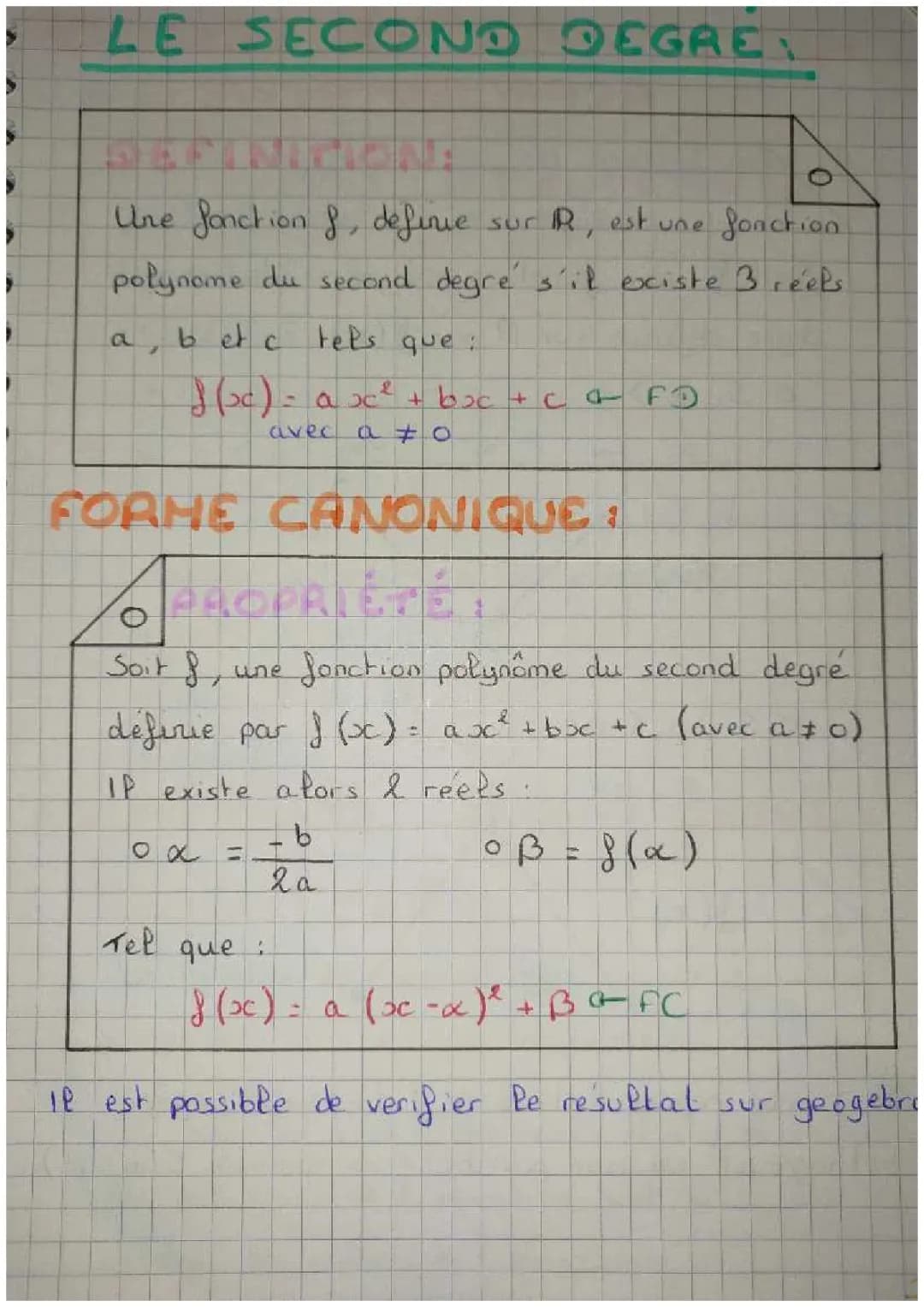 Résoudre les fonctions polynômes du second degré et les équations quadratiques
