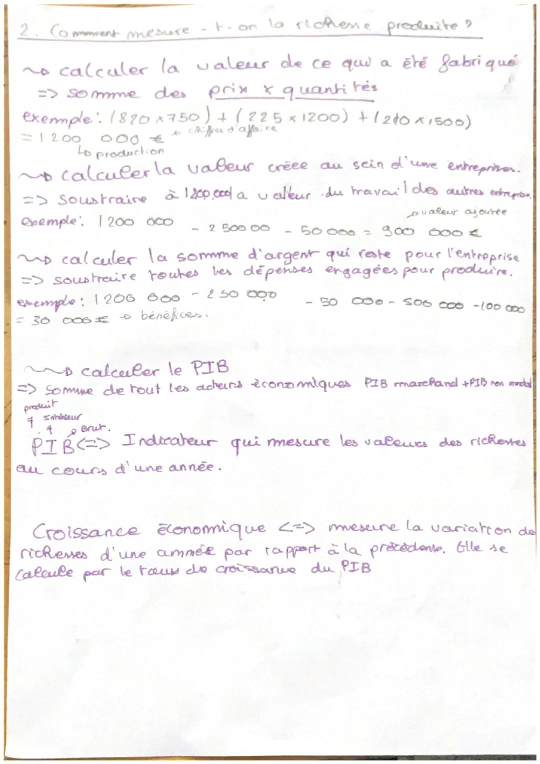 SES

Chapitre 3: comment s'organise la production
de richesse

1: Qu'est ce que la production de richesse pour
les économistes?

→Produire a