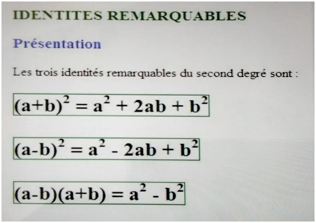 Identité remarquable 