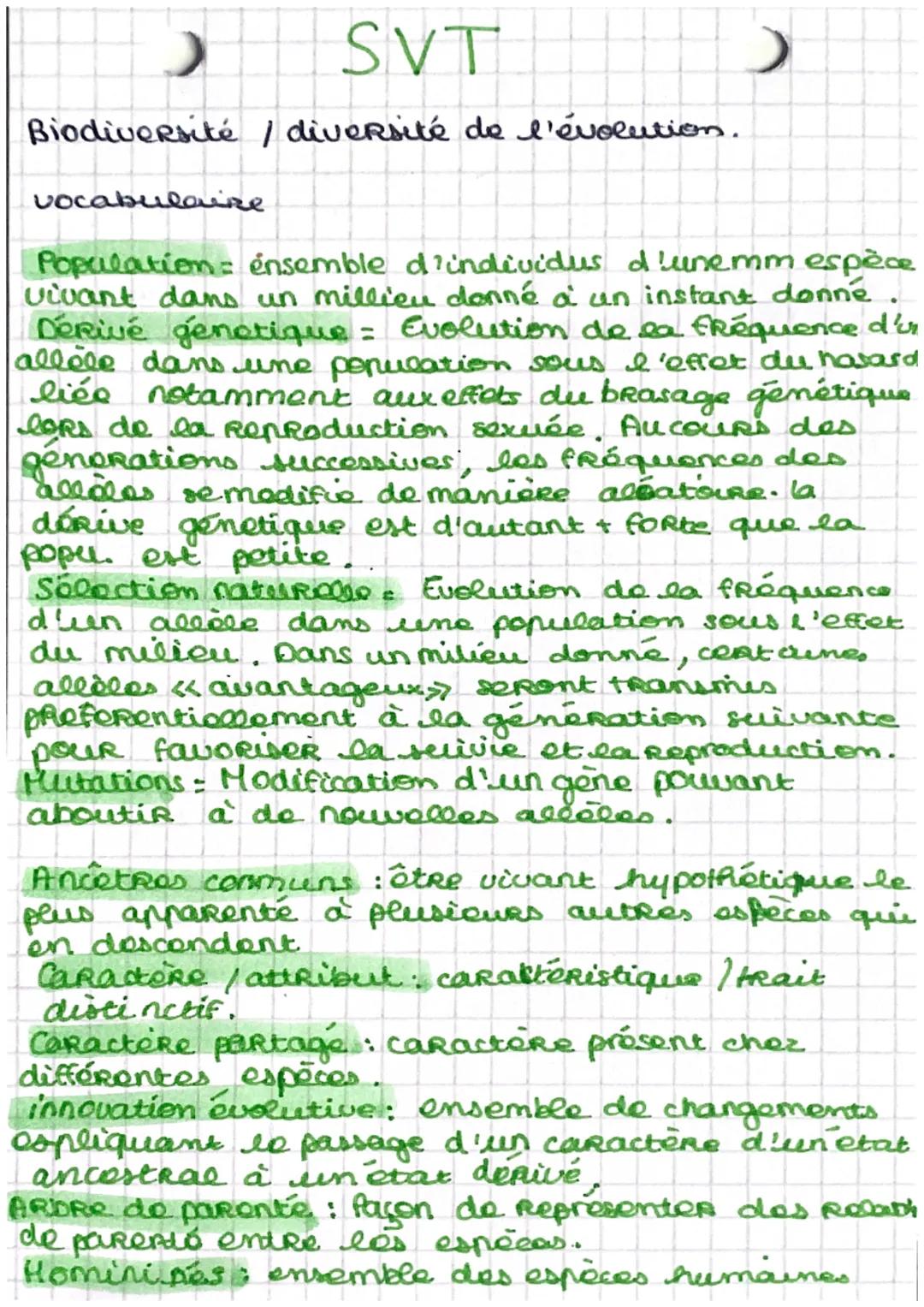 ) SVT )

Biodiversité / diversité de l'évolution.

vocabulaire

Population: ensemble d'individus d'une mm espèce vivant dans un milieu donné