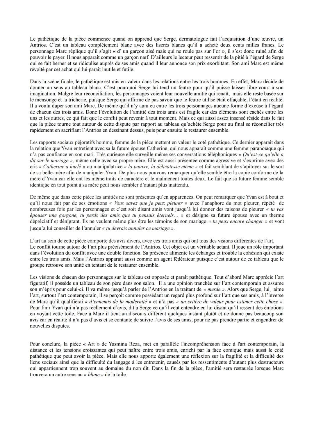 Dissertation ART Yasmina Reza
Yasmina Reza, écrivaine et dramaturge française acquiert une réputation en France et à l'étranger grâce à l'un
