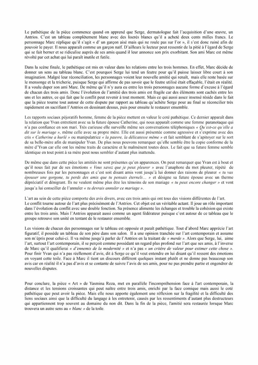 Dissertation ART Yasmina Reza
Yasmina Reza, écrivaine et dramaturge française acquiert une réputation en France et à l'étranger grâce à l'un