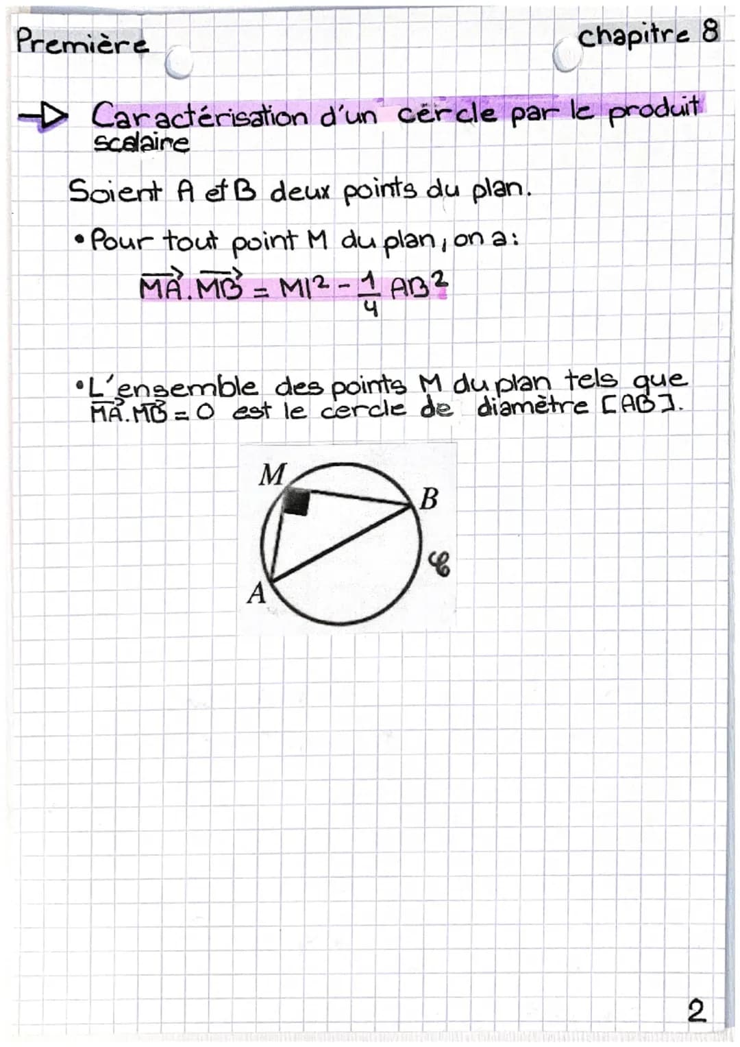 Première maths
calcul vectoriel et produit scalaire
chapitre 8
✈ Plusieurs outils pour calculer un produit
Scalaire t
ip
A
JP
H
C
• à l'aide