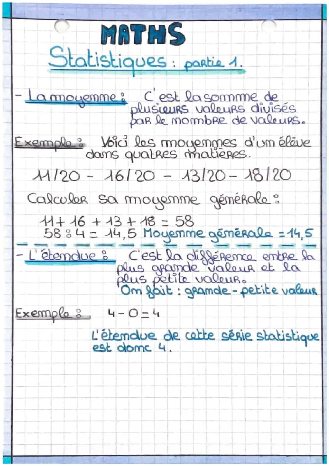 Statistiques 3ème partie 1