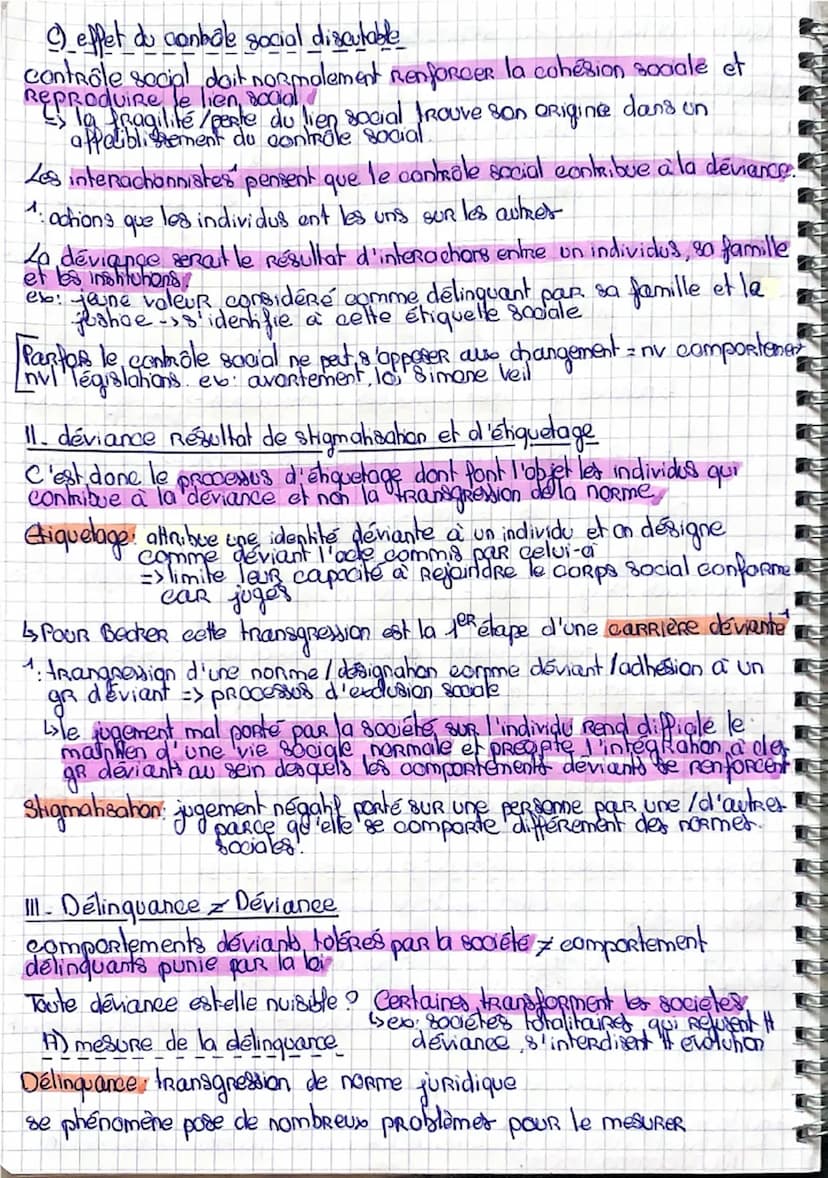 Quels sont les
Processus sodaux qui
I contribuent à la déviance ?
Introduction:
Déviance: ensemble des actes ou situations de transgression 