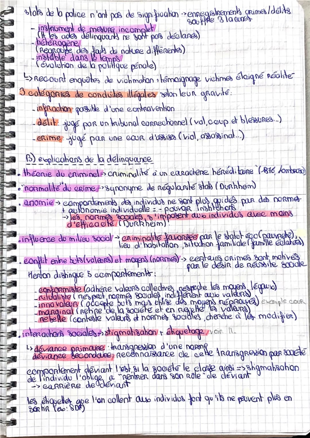 Quels sont les
Processus sodaux qui
I contribuent à la déviance ?
Introduction:
Déviance: ensemble des actes ou situations de transgression 