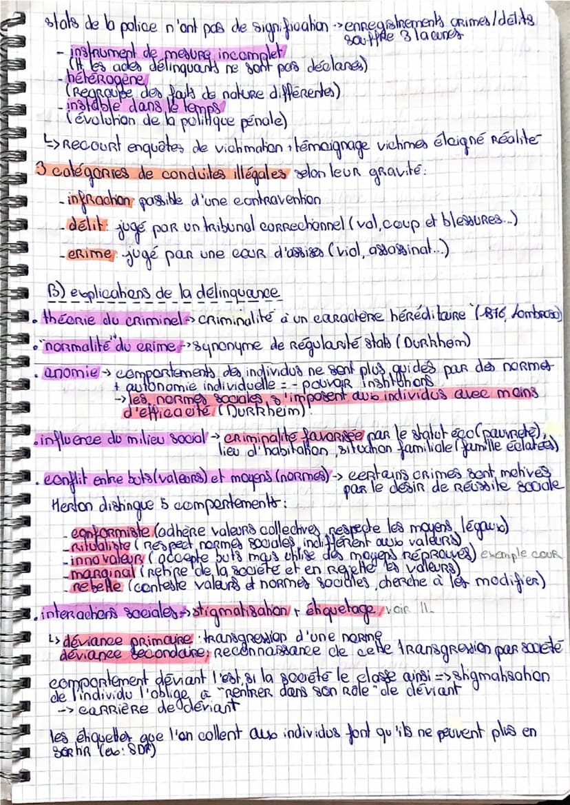 Quels sont les
Processus sodaux qui
I contribuent à la déviance ?
Introduction:
Déviance: ensemble des actes ou situations de transgression 