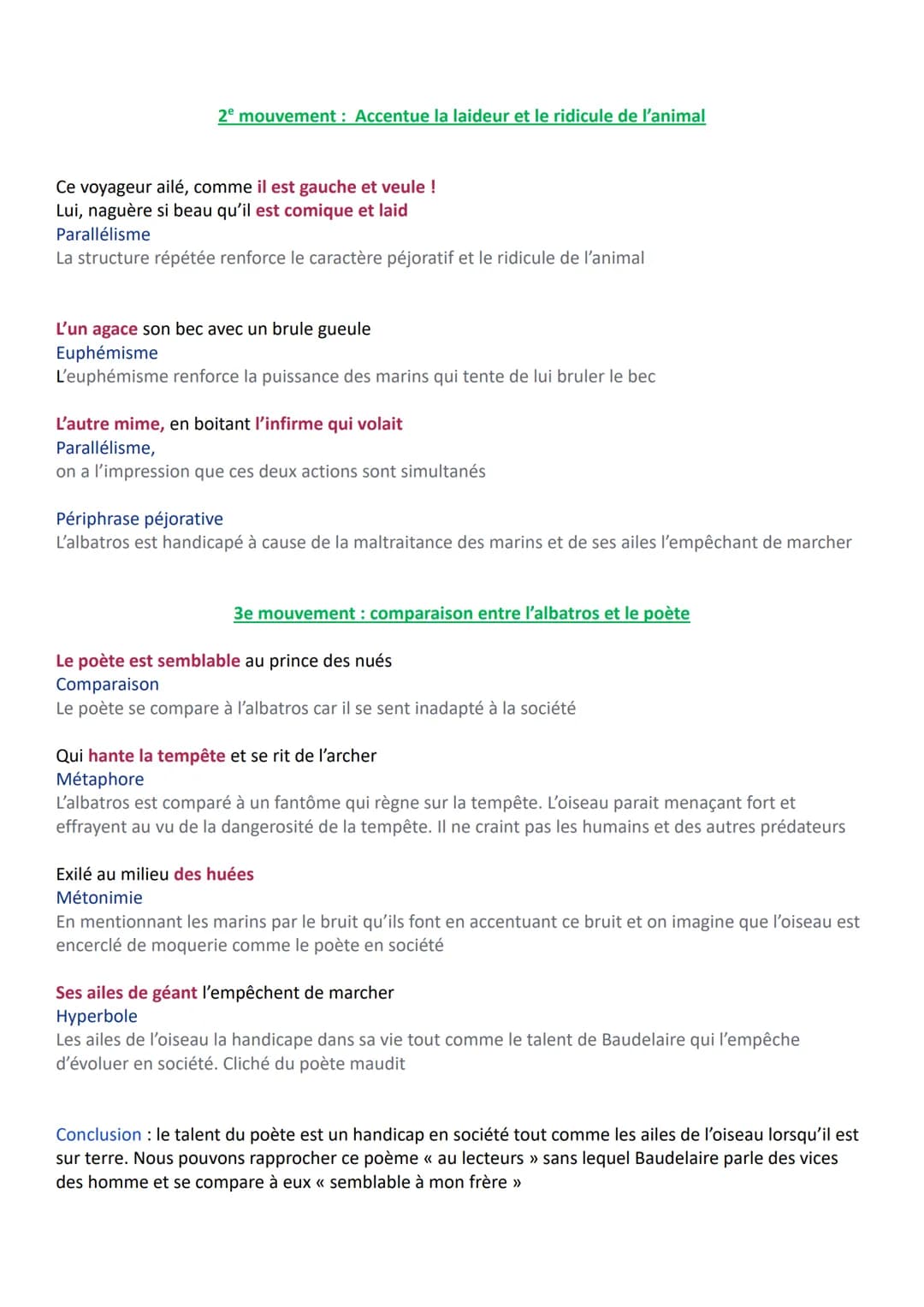 Introduction : le poème date du 19e siècle. Baudelaire nous présente quelque chose de nouveau avec
les mouvements symboliste et romantique. 