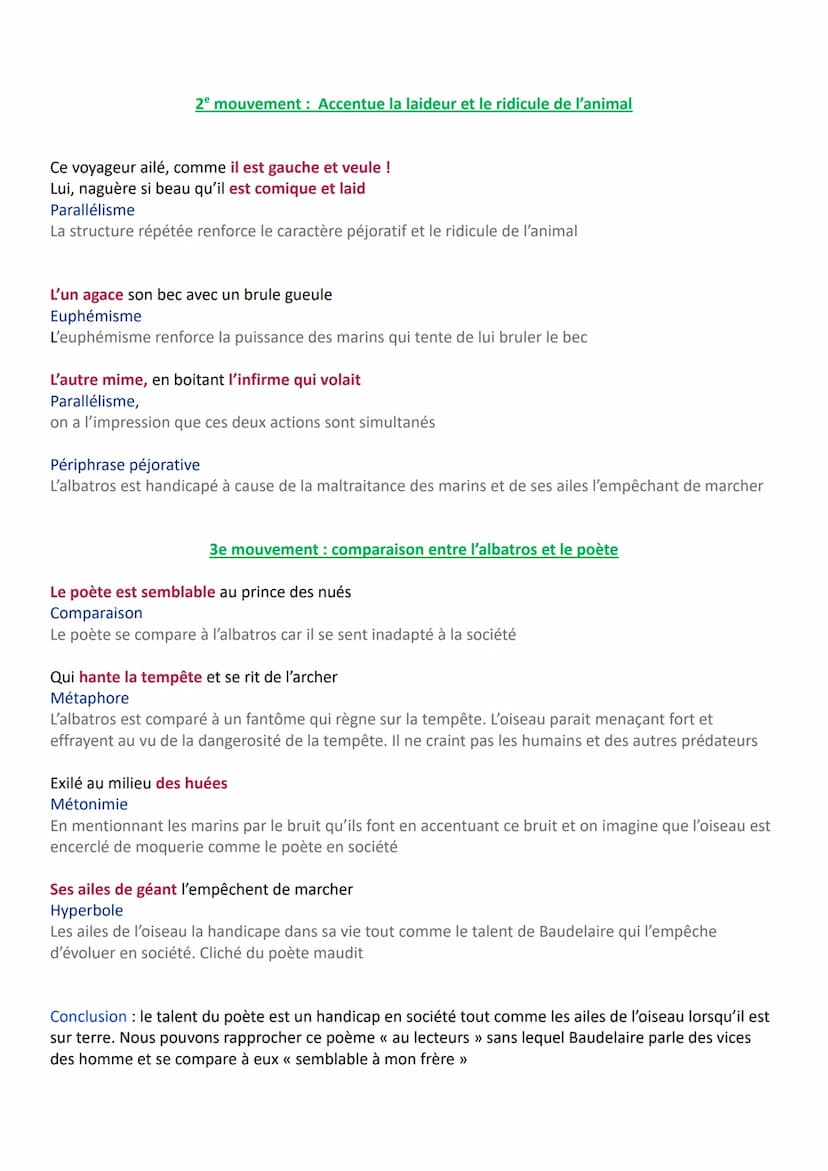 Introduction : le poème date du 19e siècle. Baudelaire nous présente quelque chose de nouveau avec
les mouvements symboliste et romantique. 