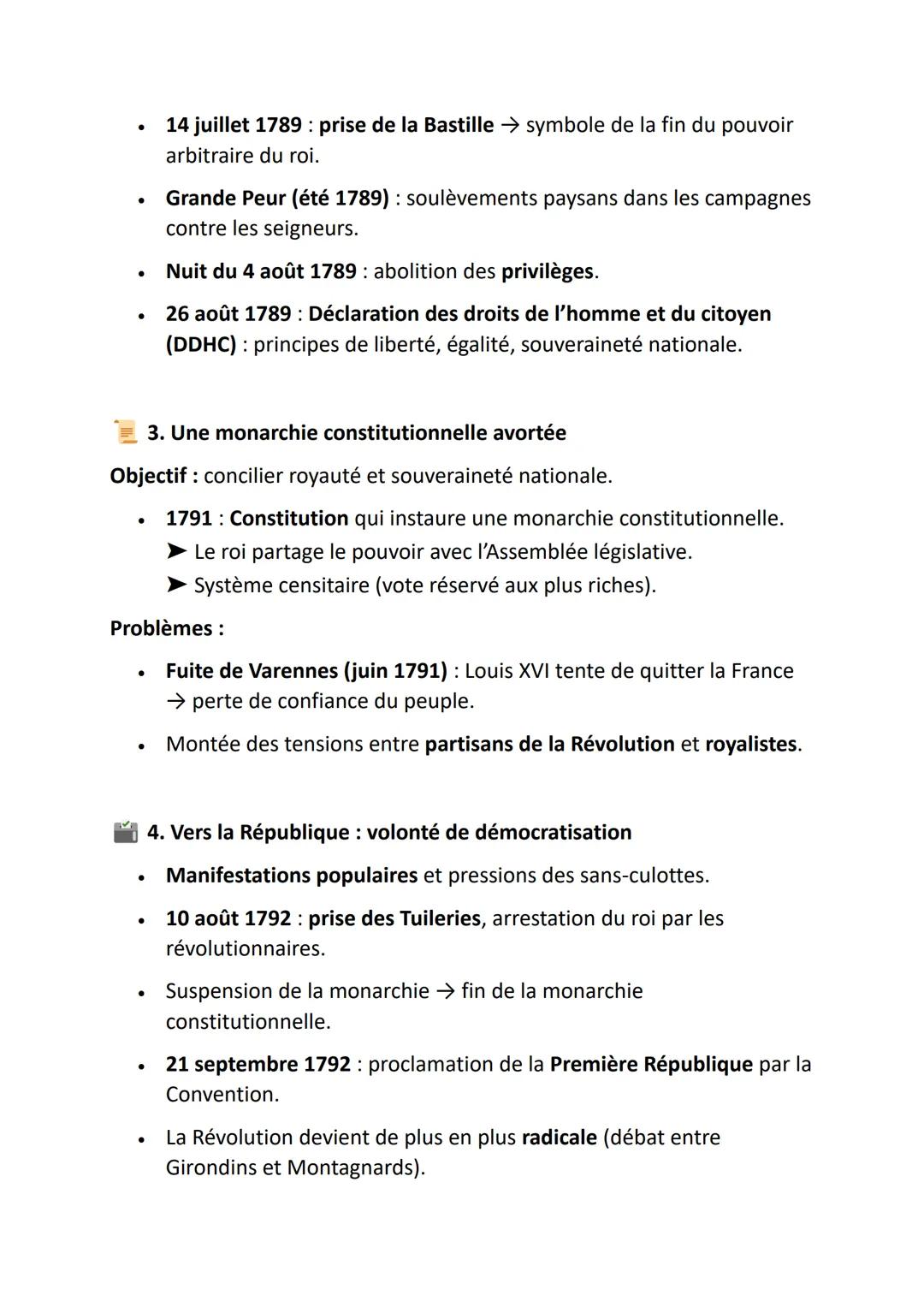 # FICHE DE RÉVISION – HISTOIRE
PREMIÈRE
La Révolution française : une rupture
politique et sociale (1789-1792)

1. La monarchie en crise
Con