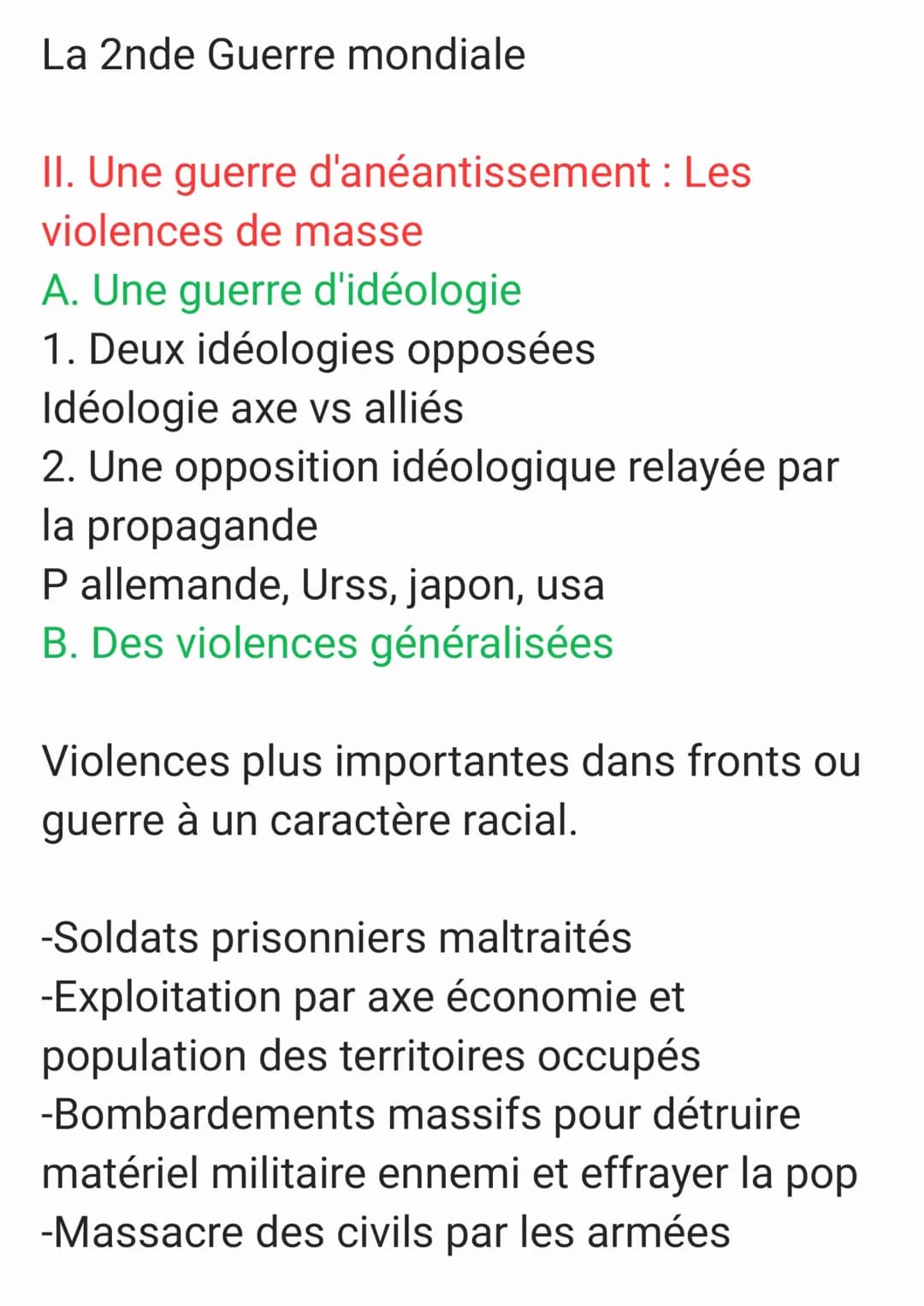La 2nde Guerre mondiale. 