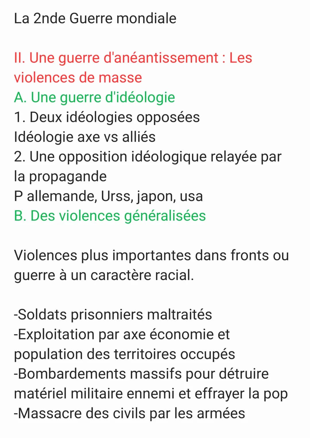 La 2nde Guerre mondiale
II. Une guerre d'anéantissement : Les
violences de masse
A. Une guerre d'idéologie
1. Deux idéologies opposées
Idéol