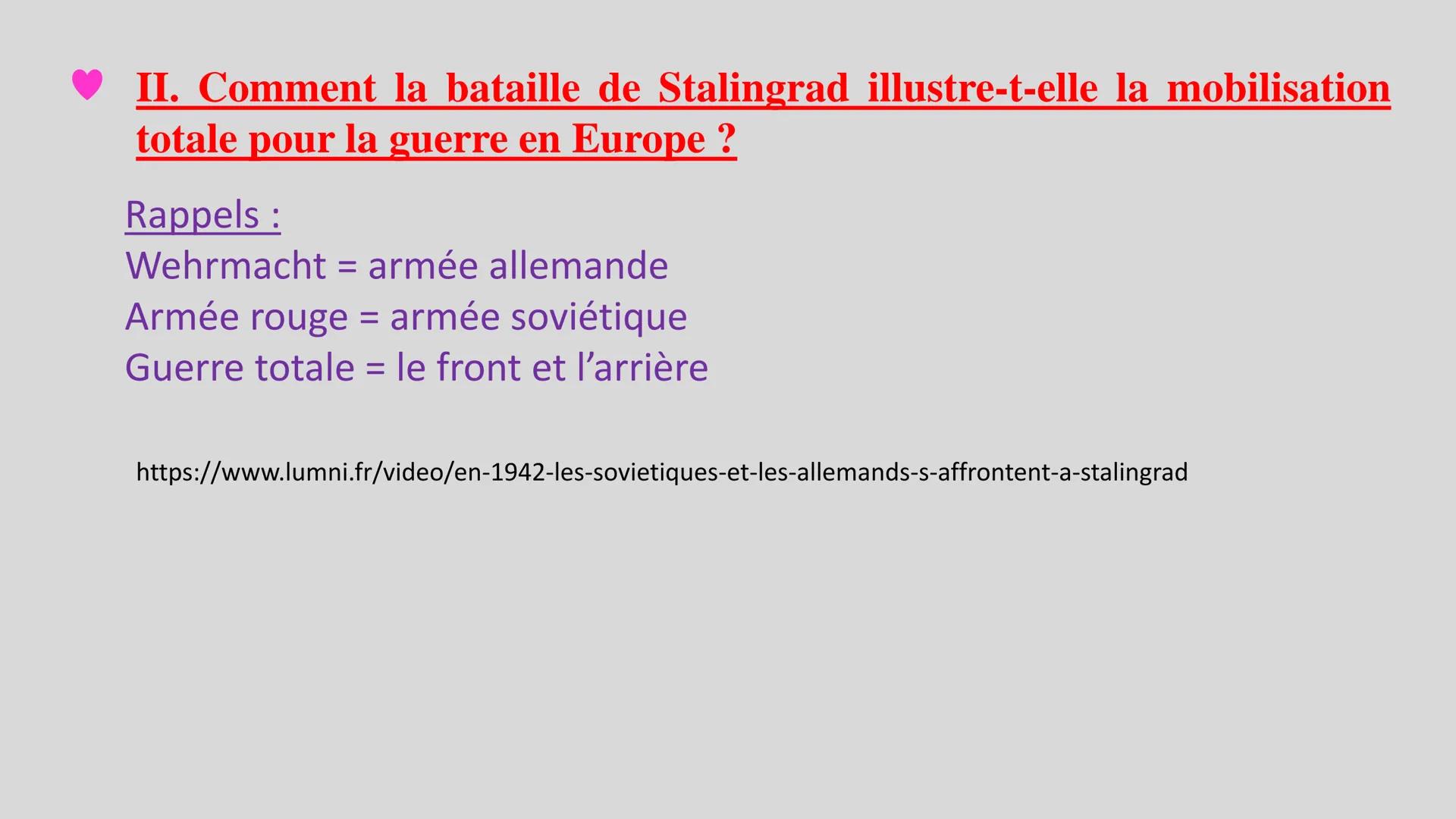 H3 La Seconde Guerre mondiale 1939-1945
Problématique : Pourquoi la Seconde Guerre mondiale est-elle une guerre
d'anéantissement ?
I. Un aff